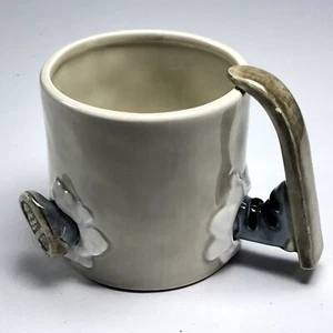 Vintage 1978 Fitz & Floyd Ski-Lympics Novelty Coffee Cup Mug Hand Painted 3D Ski - Picture 1 of 12