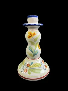 Ethan Allen 8.5" Italian Hand Painted Porcelain Candlestick - Signed & Numbered - Picture 1 of 7