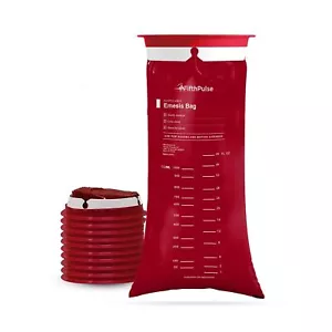Sacchetti FifthPulse Emesis - Usa e getta, senza perdite, Portatili (1000 ml) 10-Pk - Borgogna - Foto 1 di 9