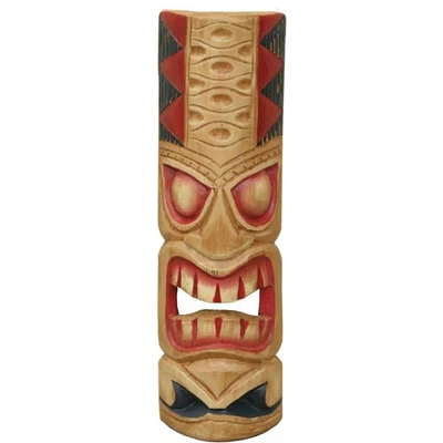 20 in. Máscara Tiki Madera Amarilla Clásica Hawaiana Tropical Decoración Foto 1 de 2