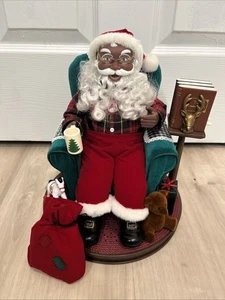RARE Avon Read Me A Story Santa African American Black Works Great - Complete - Bild 1 von 13