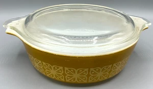 Seltene Promo Vintage Pyrex HERBST BLUMEN quadratische Blumen runde Kasserolle Deckel 471 ~ 1 PT - Bild 1 von 8