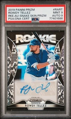 2019 Panini Prizm Rowdy Tellez Rookie /50 Snake Skin Prizm (RC) PSA 9 Auto 9!! - Image 1 of 2