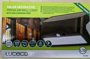 (DD) Luceco Solar Prysm 6w Wall Light, USB Charge, 4k Natural White, 600lms,... - Picture 1 of 3