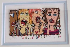 James Rizzi "Jelly Bean" Serigrafien 3D Pop Art signiert gerahmt ED350 1989 - Bild 1 von 10