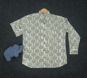 Indian XL Size Tree Hand Block Printed Cotton Shirt Men's Wedding Dress Shirt US - Picture 1 of 2