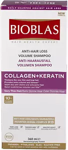 Bioblas Herbal Shampoo anti Hair Loss Collagen + Keratin 360ml volume - Picture 1 of 6