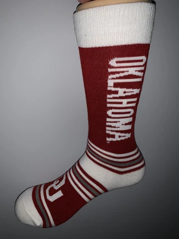 OKLAHOMA SOONERS NCAA COLLEGE JERSEY LOGO GO TEAM DRESS SOCKS MENS Cover