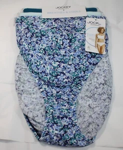 JOCKEY 2371 nuovo con etichette set di 3 RESPIRI e FREDDI TAGLIO FRANCESE TEAL AQUA BLUE FLOREALE 3XL - Foto 1 di 4