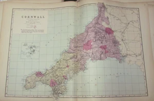 1881 COLLECTION OF 47 EDWARD WELLER COLOUR MAPS from BACON's ORDNANCE ATLAS - Picture 1 of 20