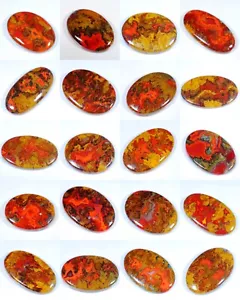 FABULOUS NATURAL RED MOSS CRAZY MOROCCO SEAM AGATE OVAL CABOCHON GEMSTONE FS- - Picture 1 of 21