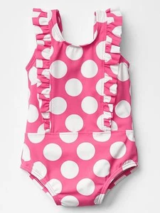 Costume da bagno nuovo con etichette Gap retrò stampato a pois 1 pezzo costume da bagno bambina 4T - Foto 1 di 1