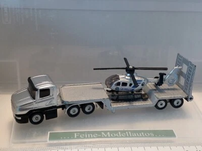 ⛔Scania Tieflader mit Hubschrauber °POLIZEI° SIKU 1610 #137 4398 - Bild 1 von 4