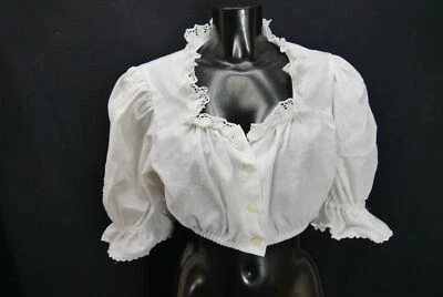 Gr.48 Dirndlbluse weiß Bluse für Dirndl Hanne Modell mit Spitze Stickerei B10747 - Bild 1 von 4