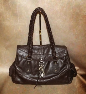 FRANCISCO BIASA BROWN SOFT LEATHER SHOULDER BAG WITH SAFE CLIP CLOSURE; SLOUCHY! - Picture 1 of 22