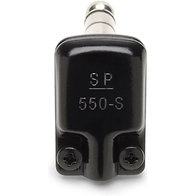 KMMK SquarePlug SP550-SBK Compact Pancake Right-Angle 1/4" TRS Stereo Cable Plug (Bla
