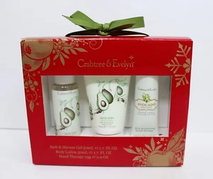 Crabtree & Evelyn Gel Doccia Lozione Avocado, Olive e Basilico Confezione da 3 NUOVO - Foto 1 di 4