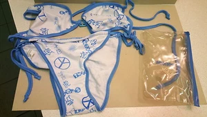 COSTUME DA MARE TWEENS TAGLIA MEDIA BIANCO AZZURRO - Picture 1 of 1