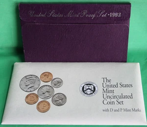 1992 PP und Stempelglanz Annual US Mint Coin Sets PDS 15 Münzen zwei Stück - Bild 1 von 4