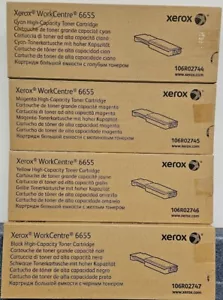 Juego 4 tóneres de alta tapa Xerox WC 6655 6655i 106R02744 106R02745 106R02746 106R02747 - Imagen 1 de 1
