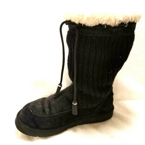 UGG Australia 5124 Mujer Tejido Invierno Botas Talla 6 Negro Crochet Tejido - Imagen 1 de 10