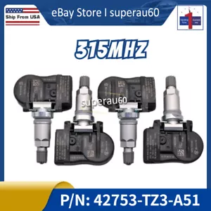 NEW SET OF 4 TPMS 315MHz TIRE SENSORS FOR 2015-2017 ACURA TLX 2014-2020 MDX US - Picture 1 of 7