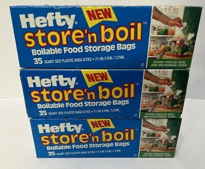 Fuertes Bolsas Store'n Boil Nuevo Antiguo Stock 35 Cuartos Tamaño y Corbatas 1979 De Colección Nuevo de Lote Antiguo Foto 1 de 4