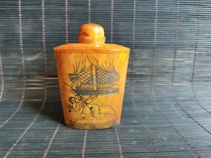 Chinese Bone Hand-made Draw man and women Exquisite Snuff bottle A5 - Picture 1 of 5