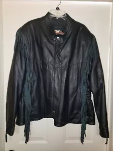 Größe 2W Willie G Collection - Harley Davidson schwere Leder Damen Jacke - USA!! - Bild 1 von 18