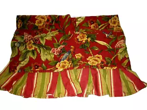 Waverly Mystique Pomegranate Floral Birds Butterfly Print Double Layer Valance - Picture 1 of 4