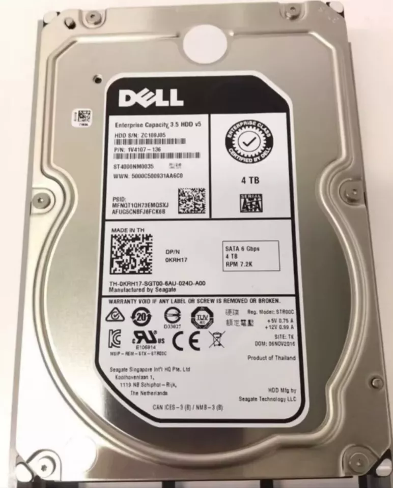 New DELL ST4000NM0035 4TB SATA 7.2K 3.5" 0KRH17 KRH17 Hard Drive - Image 1 of 1