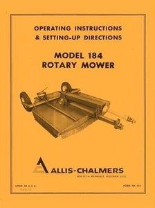 Allis Chalmers Modelo 184 Manual del operador del cortacésped rotativo AC - Imagen 1 de 1