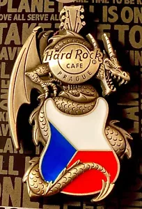 2020 HARD ROCK CAFE PRAGUE 3D DRAGON FLAG GUITAR SERIES PIN - Picture 1 of 1