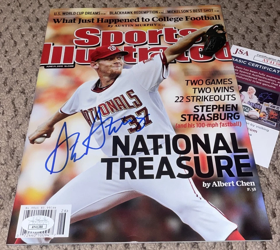 STEPHEN STRASBURG SIGNED SPORTS ILLUSTRATED JSA AUTOGRAPH NATIONALS BASEBALL - Image 1 of 1