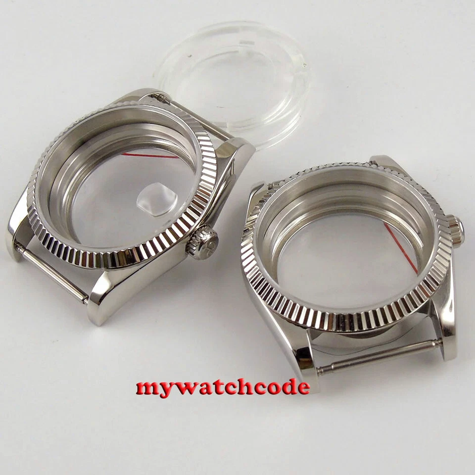 CAJA DE RELOJ PARNIS 36mm acero cristal zafiro compatible con movimiento ETA 2824 2836 8215 8205 Foto 1 de 4