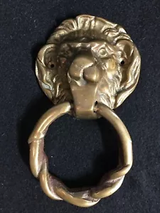 Vintage Brass Lions Head Door Knocker - heavy weight - Picture 1 of 7