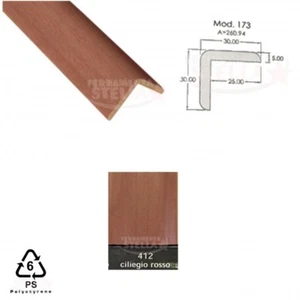 PEZZI 10 PARASPIGOLI SALVA SPIGOLI ANGOLI x MURO PARETE MT 2,90 CILIEGIO OPACO - Foto 1 di 1