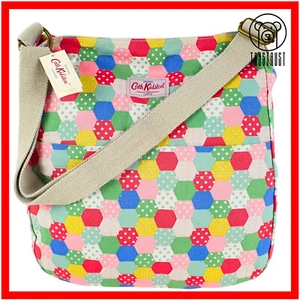 Cath Kidston Umhängetasche Messenger Beuteltasche Canvas Baumwolle Patchwork Punkte CO45 - Bild 1 von 14