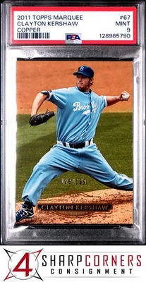 2011 TOPPS MARQUEE COPPER #67 CLAYTON KERSHAW #/199 POP 1 PSA 9 - Image 1 of 2