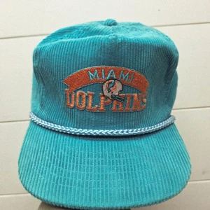 Vintage Miami Dolphins Corduroy Rope Trucker Strapback Hat Embroidered - Picture 1 of 19