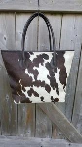 Bolso de Mano Tricolor de Piel de Vaca para Mujer - Cuero de Piel Real Pelo, Bolso de Hombro OFERTA - Imagen 1 de 2