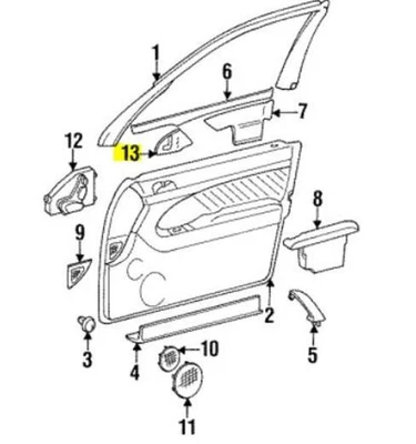 Placa de cubierta de puerta delantera izquierda Mercedes-Benz - 140-720-03-89 - para S500 y S600 97-99 Foto 1 de 4