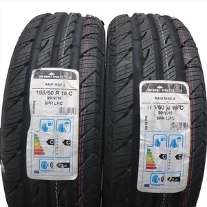 2 X Uniroyal 195/60 R16C 99/97H Rain Max 2 Pneumatico Estivo 2016 come Nuovo - Foto 1 di 6