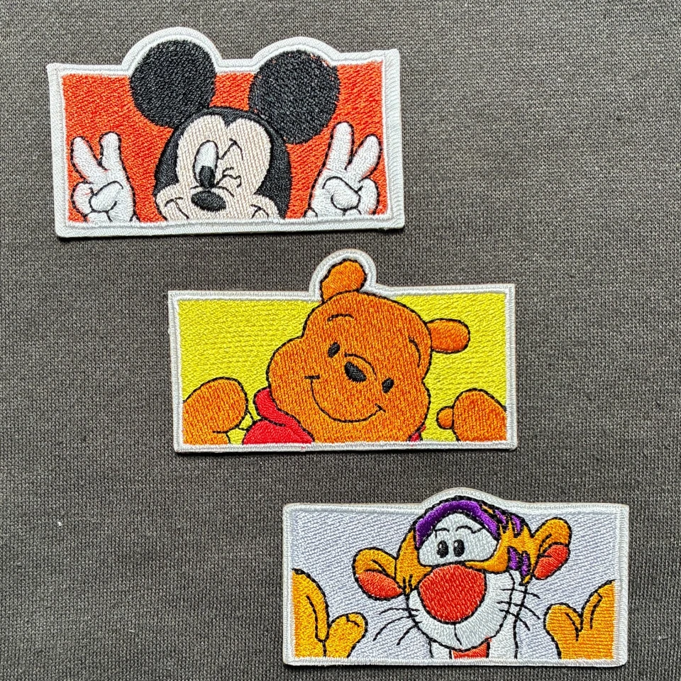 Lot of 3 Self Adhesive Stick-On Patches Mickey Mouse Winnie the Pooh Tigger - Image 1 of 4