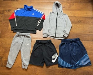 Nike Lot Of 5 Club Fleece Joggers, Shorts, Track Jacket - Boys Youth Small - Picture 1 of 11