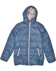 BENETTON Girls Hooded Padded Jacket 11-12 Years 2XL Blue Polyester VB15 - Picture 1 of 4