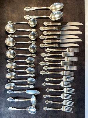 Princess Elizabeth National prata esterlina 6 configurações de lugar +5 porções, 35 peças. - Imagem 1 de 4