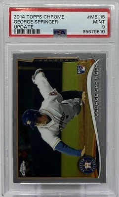 George Springer Rookie PSA 9 - 2014 Topps Chrome Debut - Blue Jays, Astros - Image 1 of 4