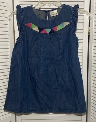 Túnica vaquera Hanna Andersson niñas 140 (10) azul denim sin mangas línea A nueva con etiquetas Foto 1 de 4