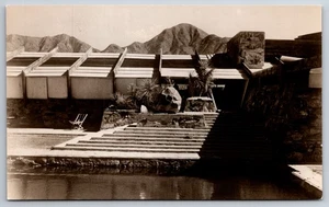Phoenix~Maricopa Mesa~Taliesin West~Frank Lloyd Wright~Pool Work Room~1938 RPPC - Picture 1 of 2